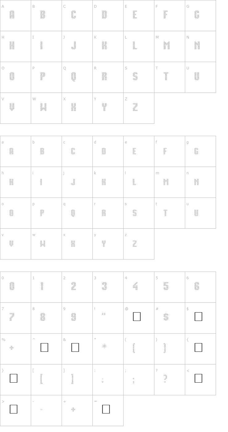 Character Map Movie StarA Font