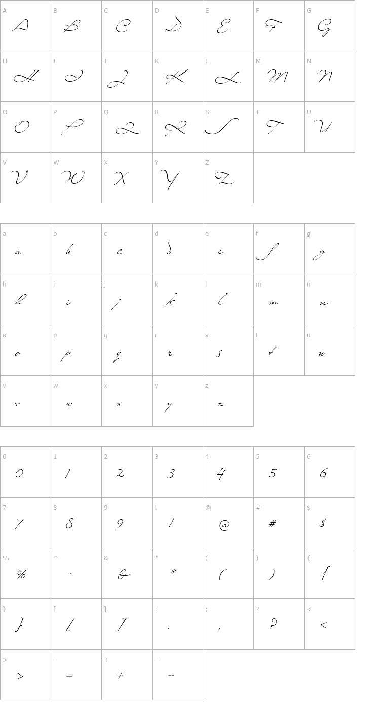 Character Map Mr Lackboughs Font