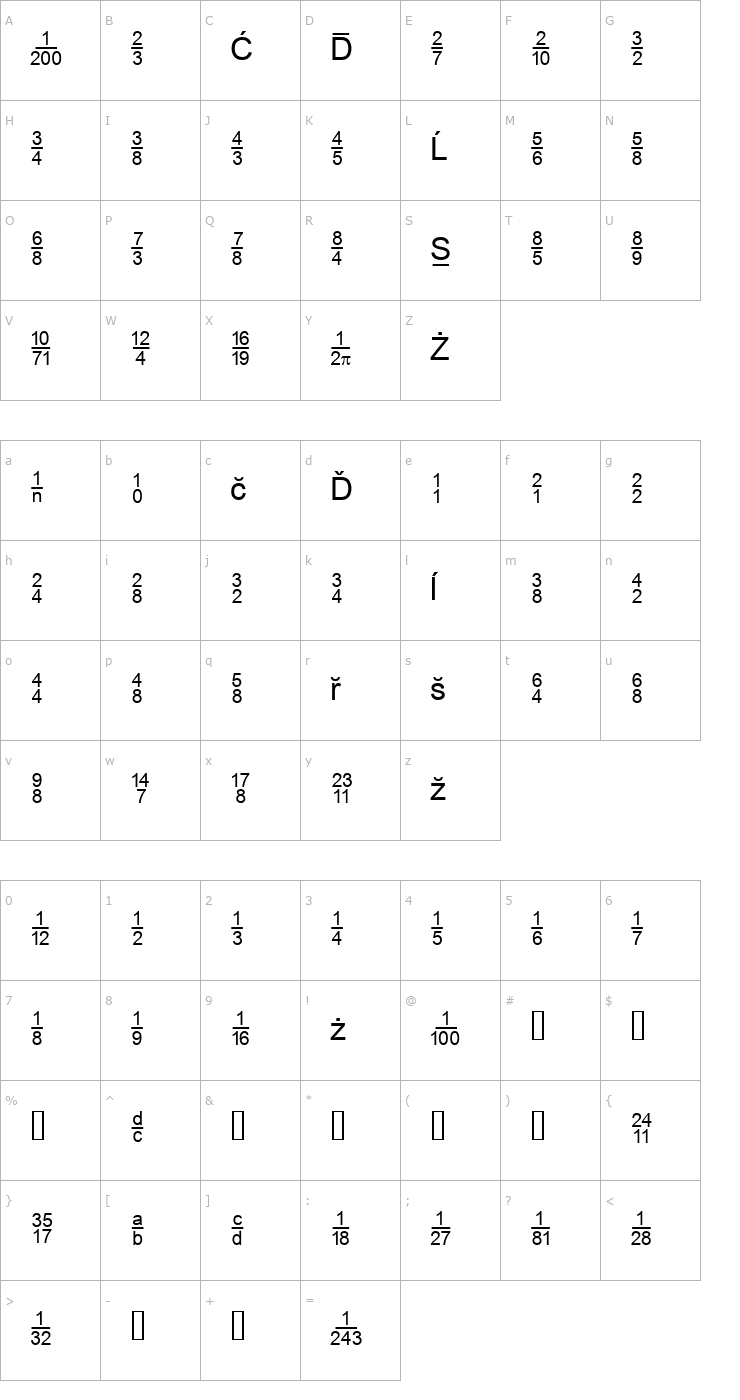 Character Map MS Reference 2 Font