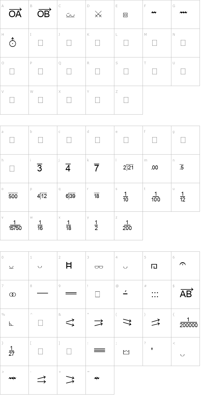 Character Map MS Reference Specialty Font