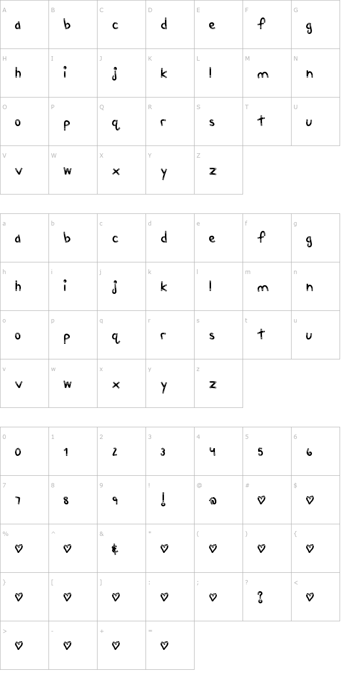 Character Map MTF Chunkie Font
