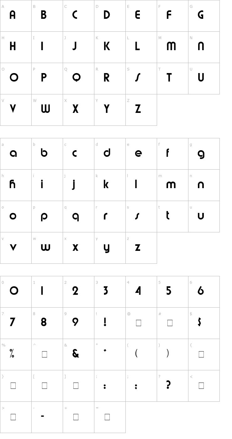 Character Map Mumbo Display SSi Font