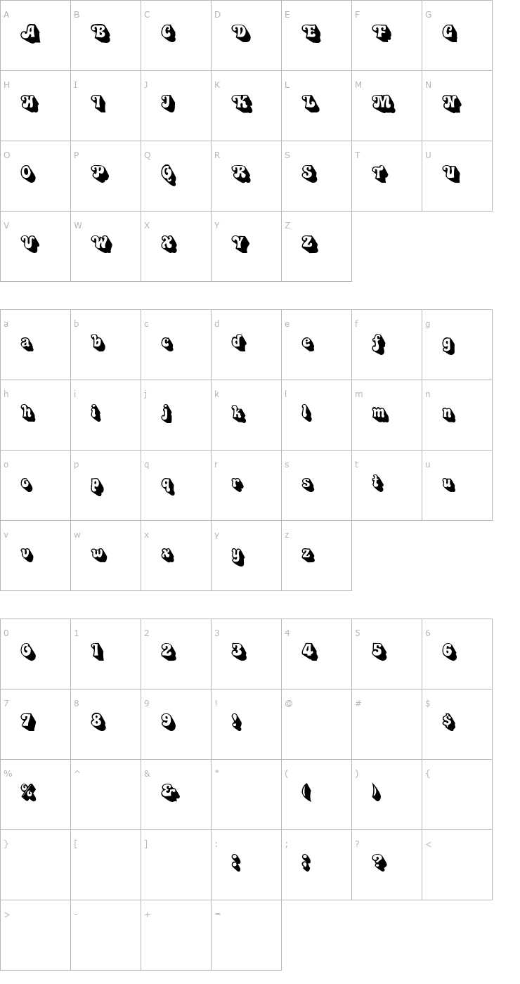 Character Map Murdock Bold Font