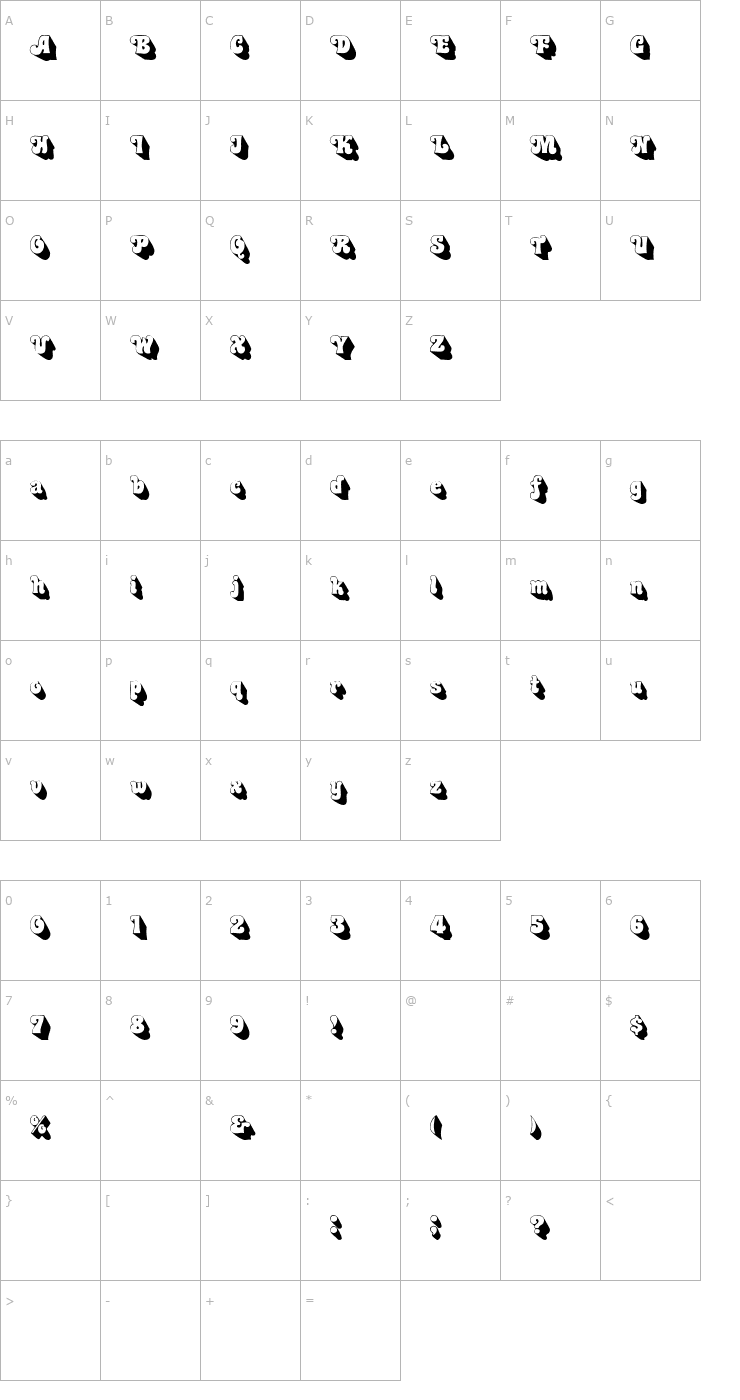 Character Map Murdock Font