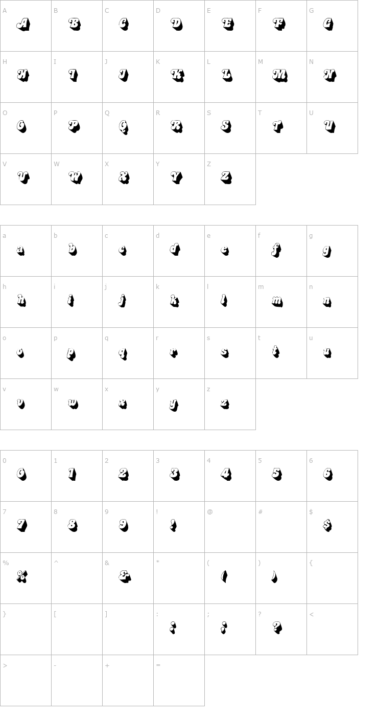 Character Map Murdock Italic Font