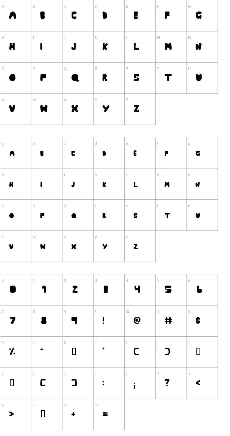 Character Map Muringa Font