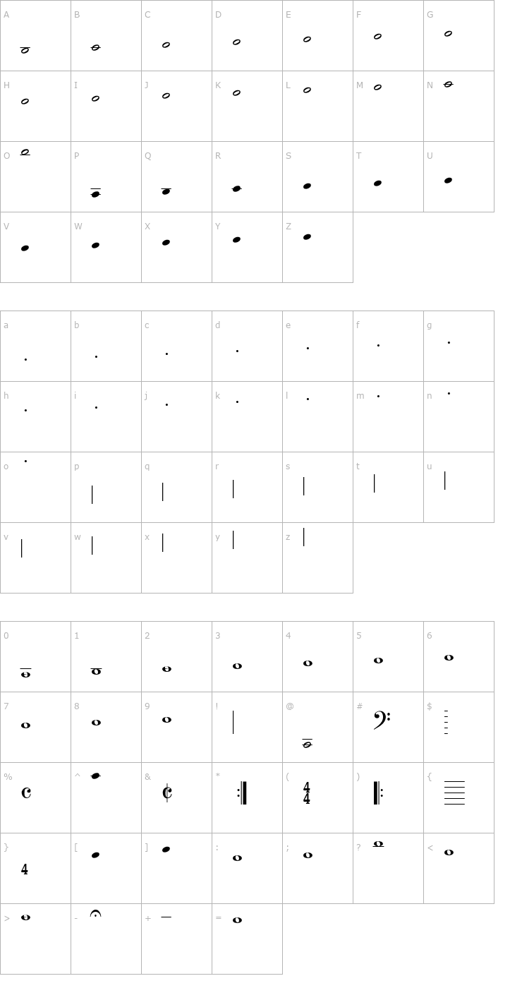 Character Map MusiTone Font