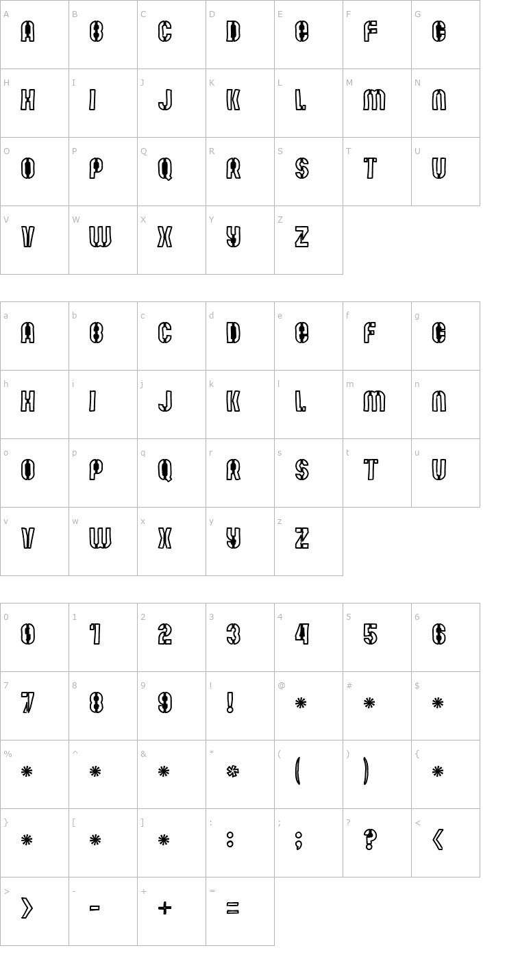 Character Map Mute Fruit Black Krash Font