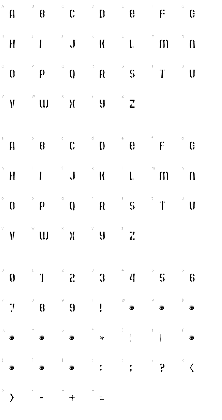 Character Map Mute Fruit Skimpy Krash Font