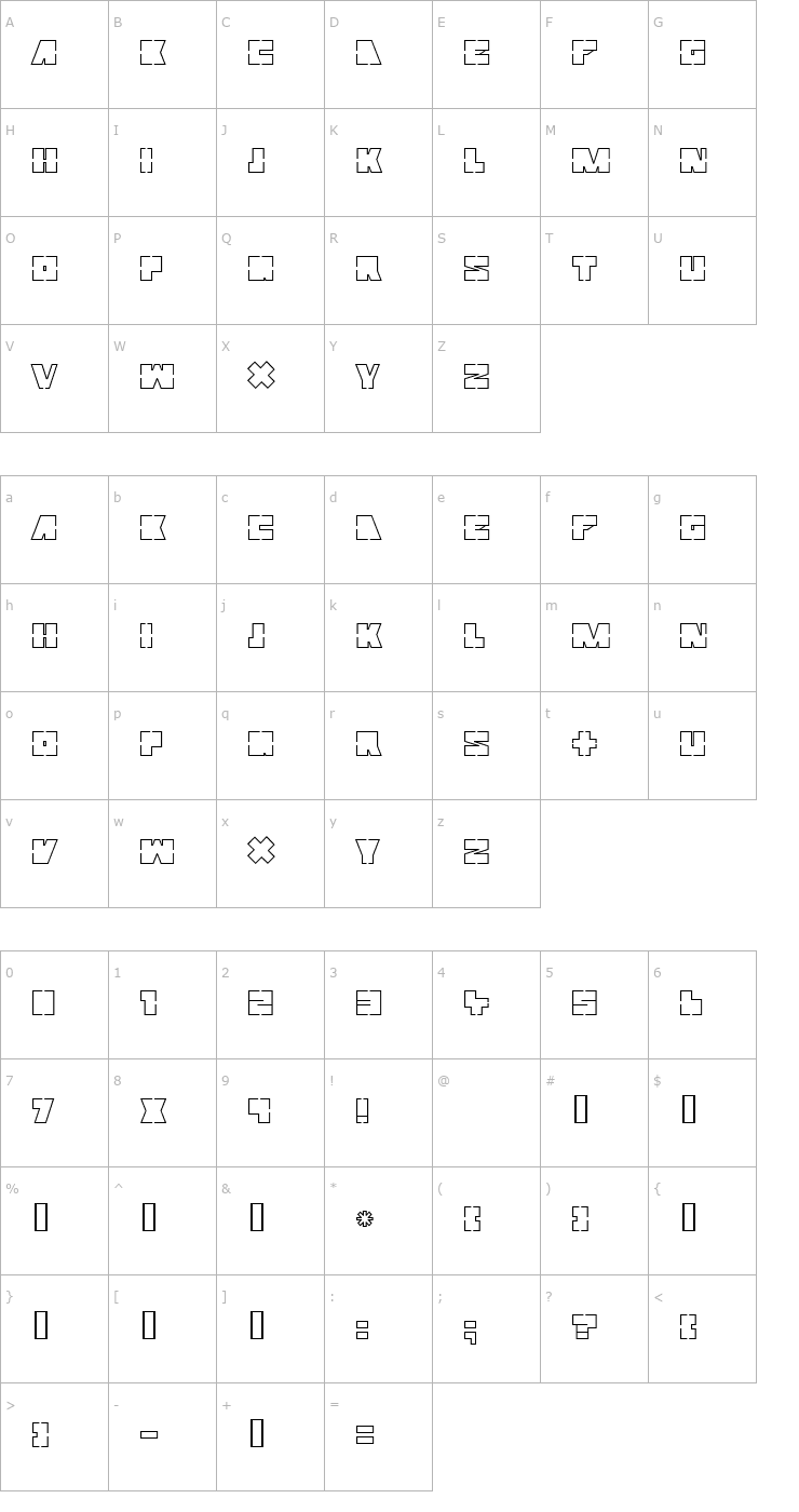 Character Map Mutter Font