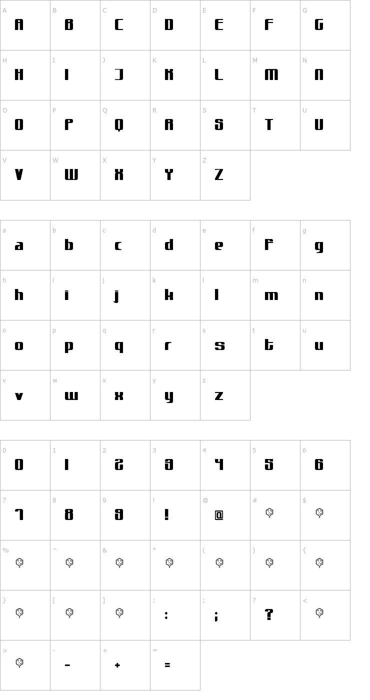Character Map muttprutt Font