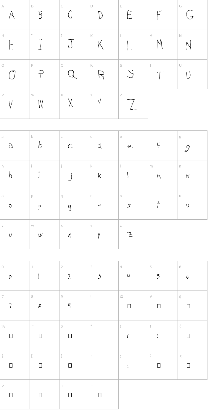 Character Map My Left Font Font