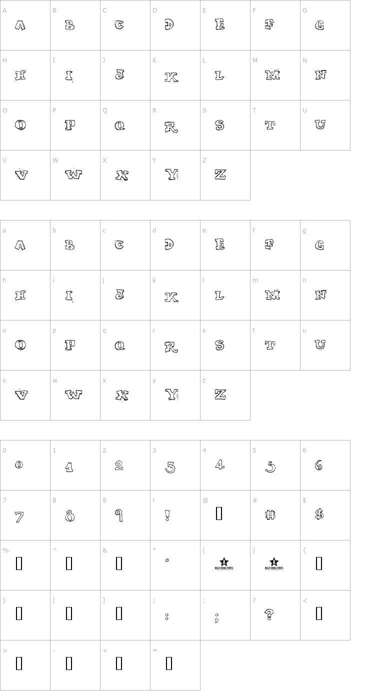 Character Map My Turtle Font