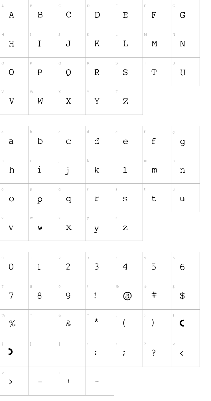 Character Map My type of font Font