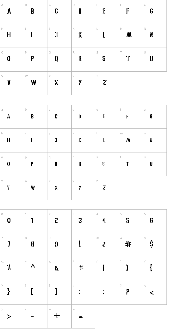 Character Map My World Font
