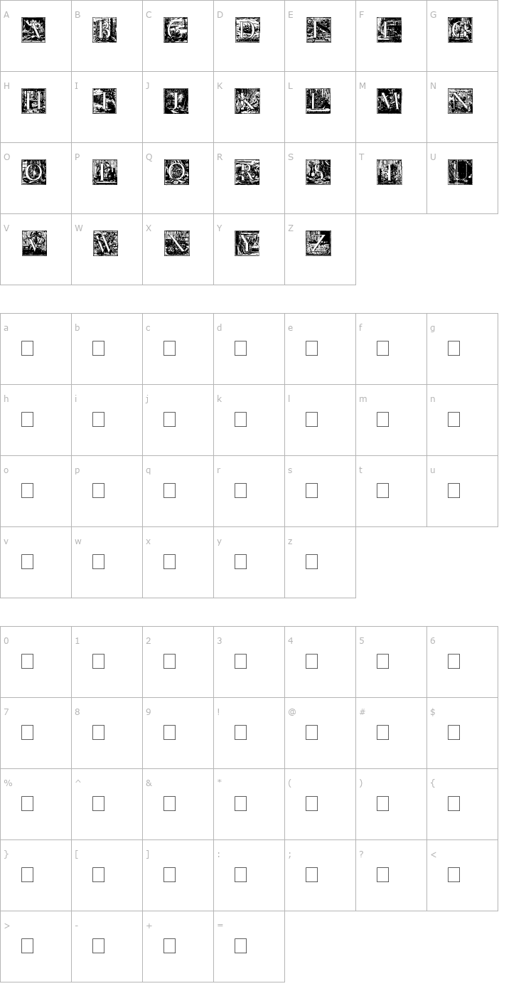 Character Map Mysterious Voyage Font