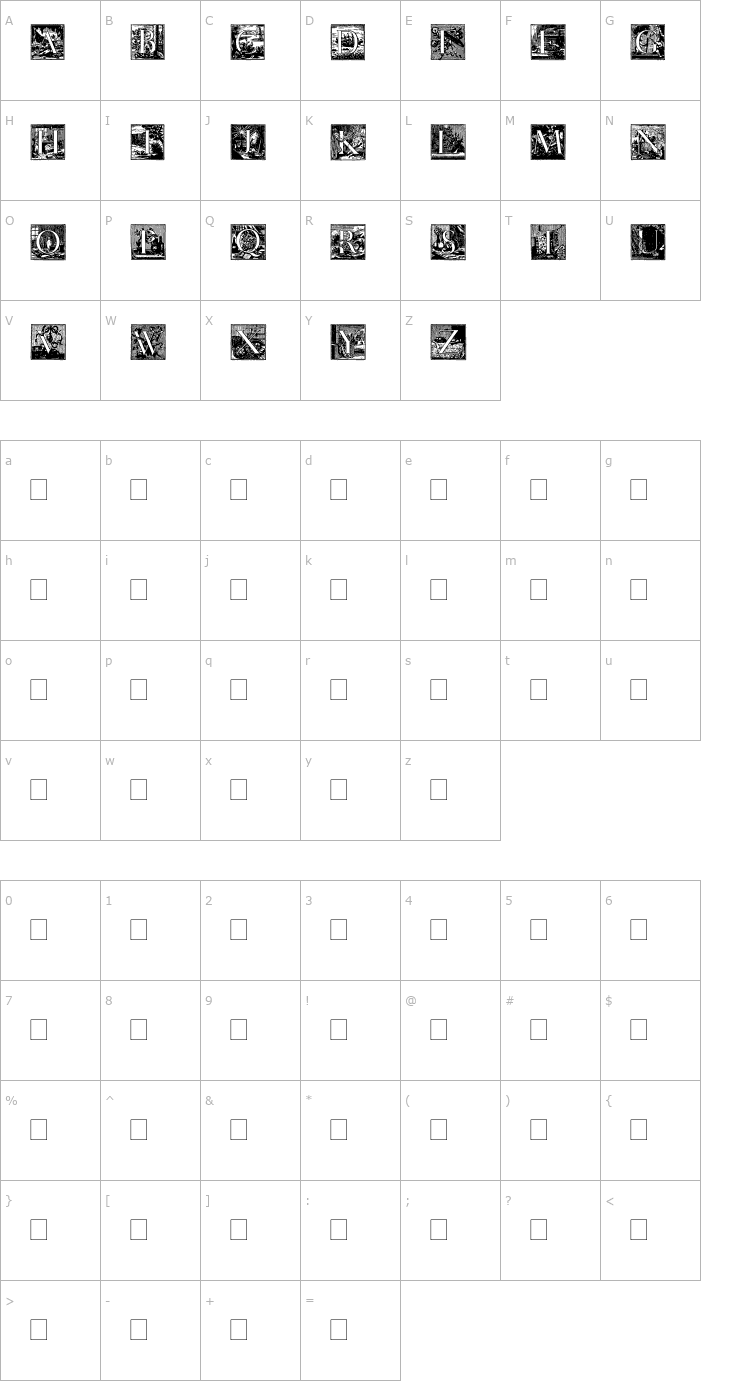 Character Map MysteriousVoyage Font