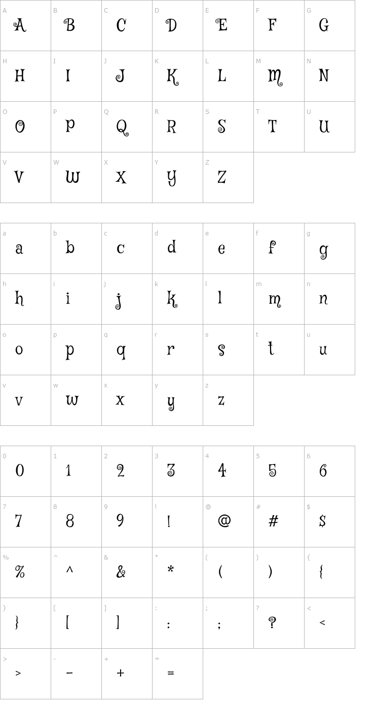 Character Map Mystery Quest Font