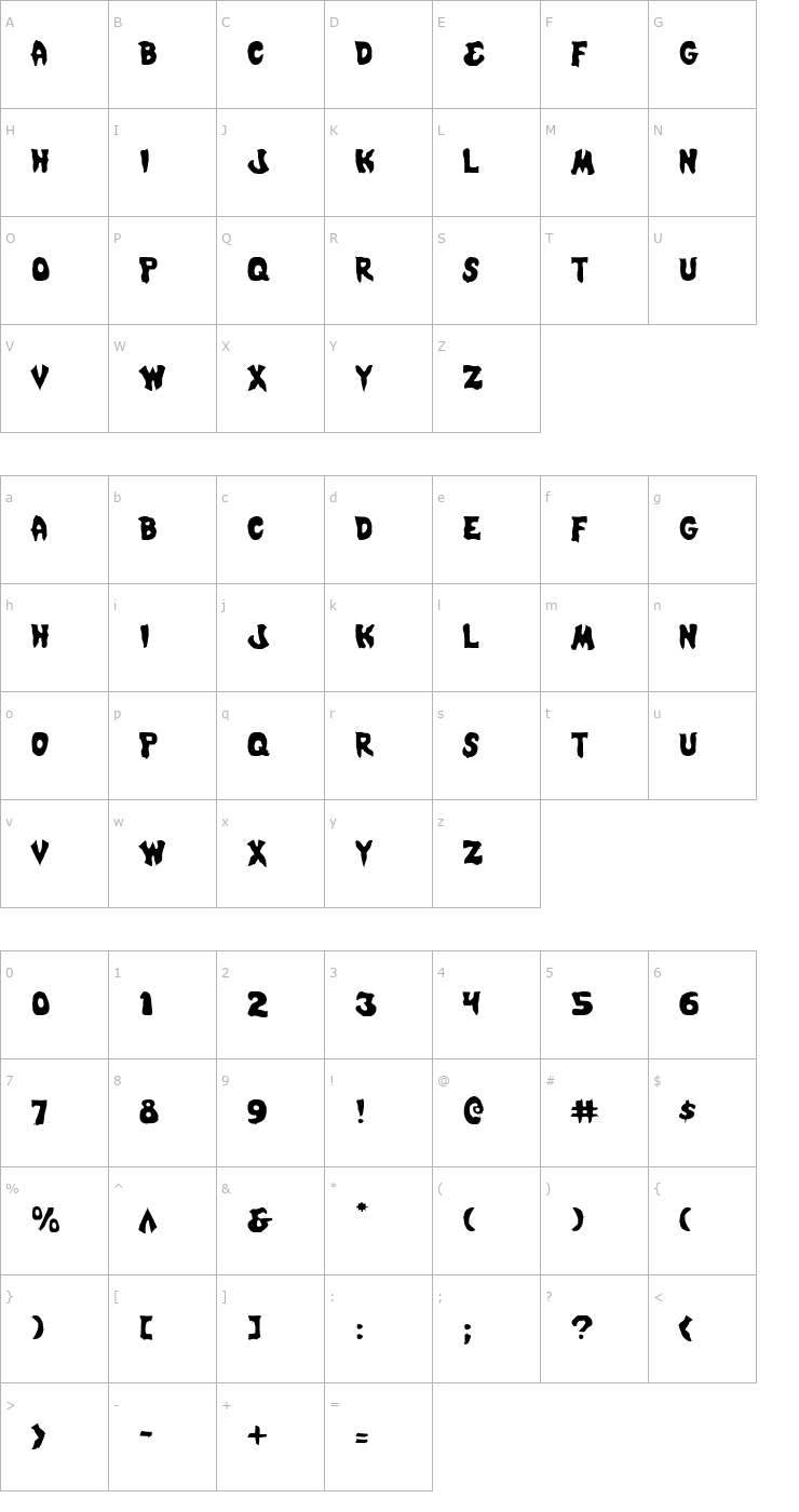 Character Map Mystic Singler Light Font