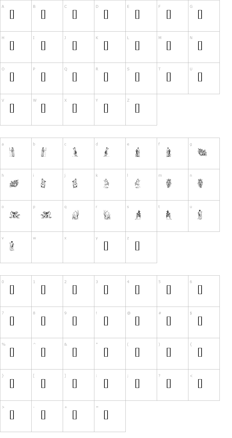 Character Map mythology two Font