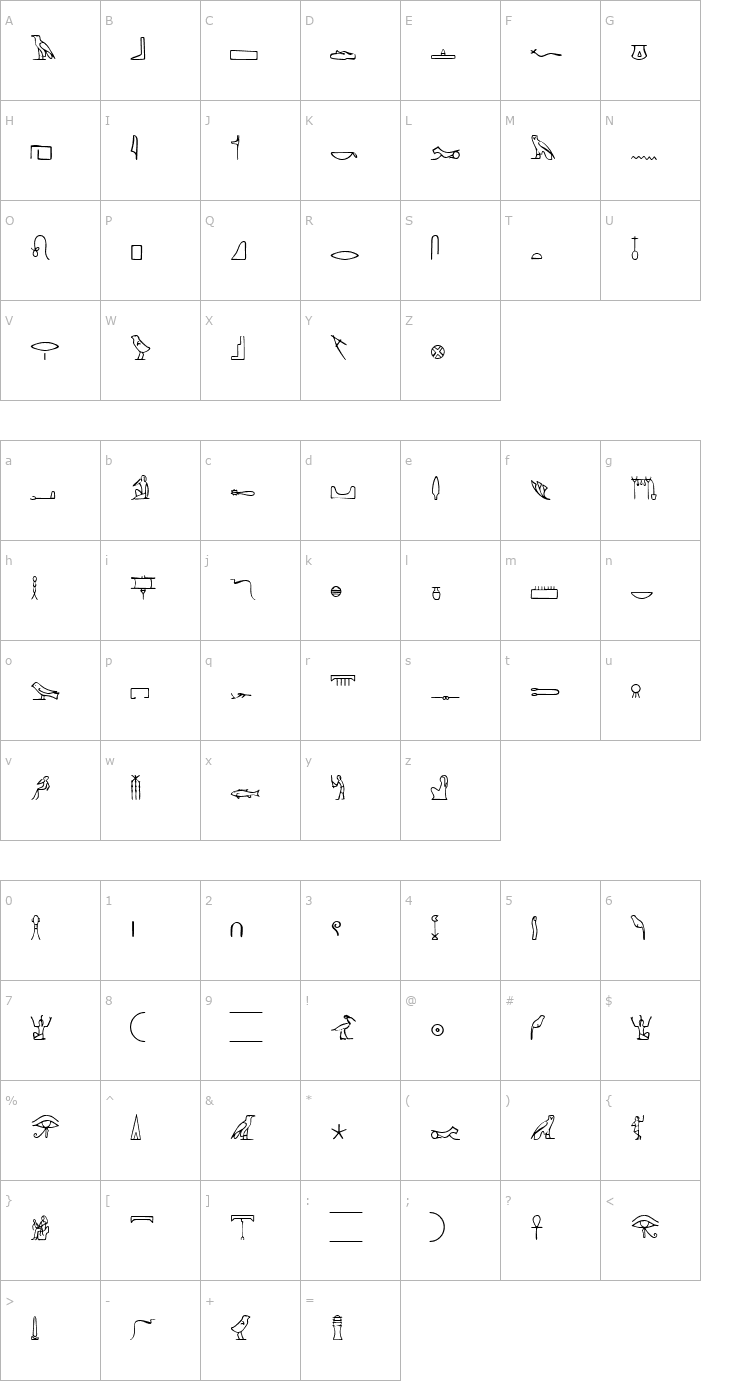 Character Map Nahkt Font