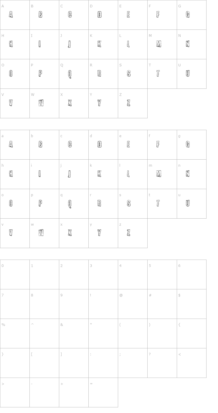 Character Map NAILED Font