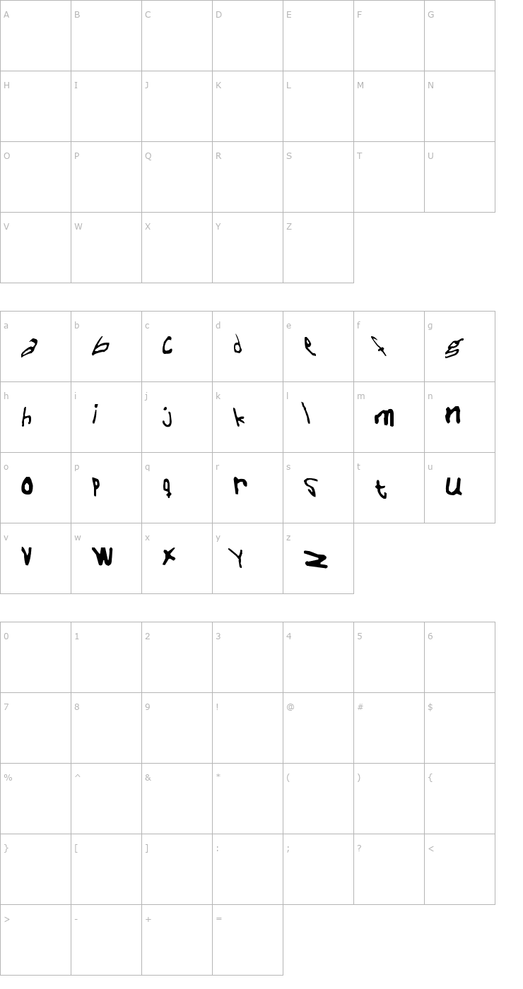 Character Map Naive Font Font