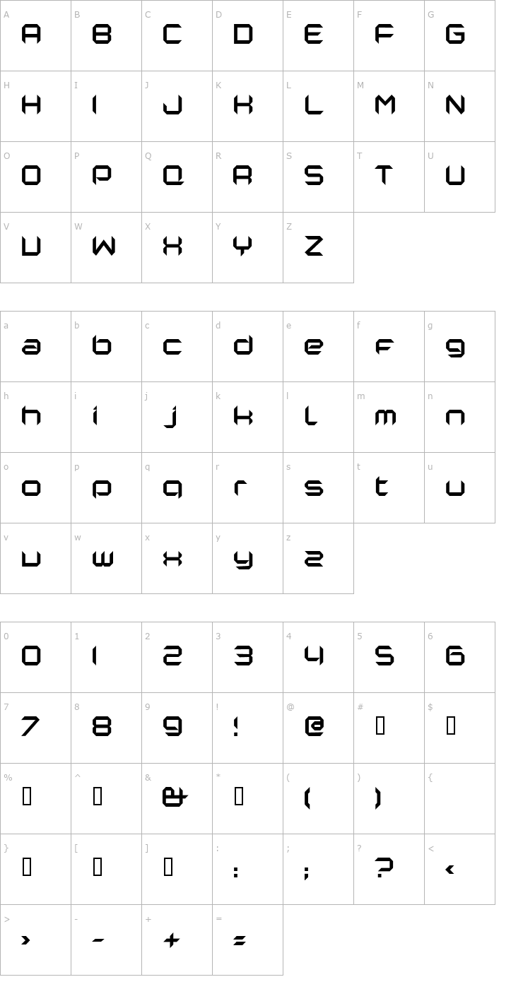 Character Map Nano Font