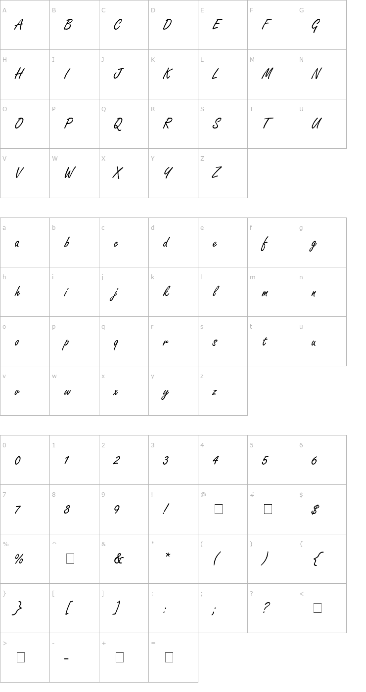 Character Map Nano Script SSi Font