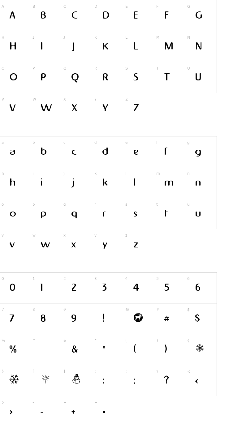 Character Map Napapiiri Font