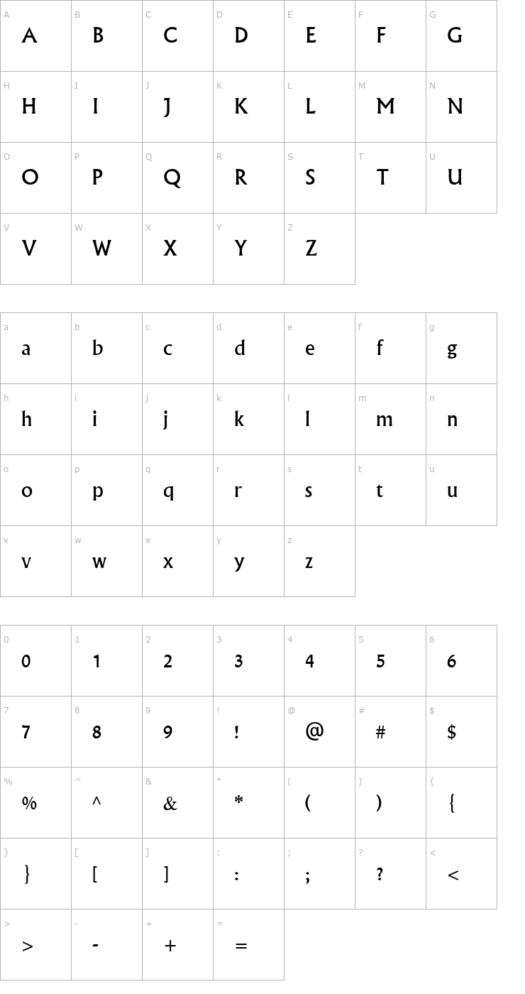 Character Map Narkisim Font