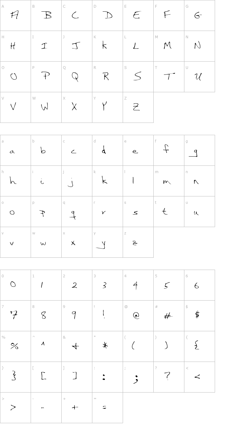 Character Map Nass Regular Font