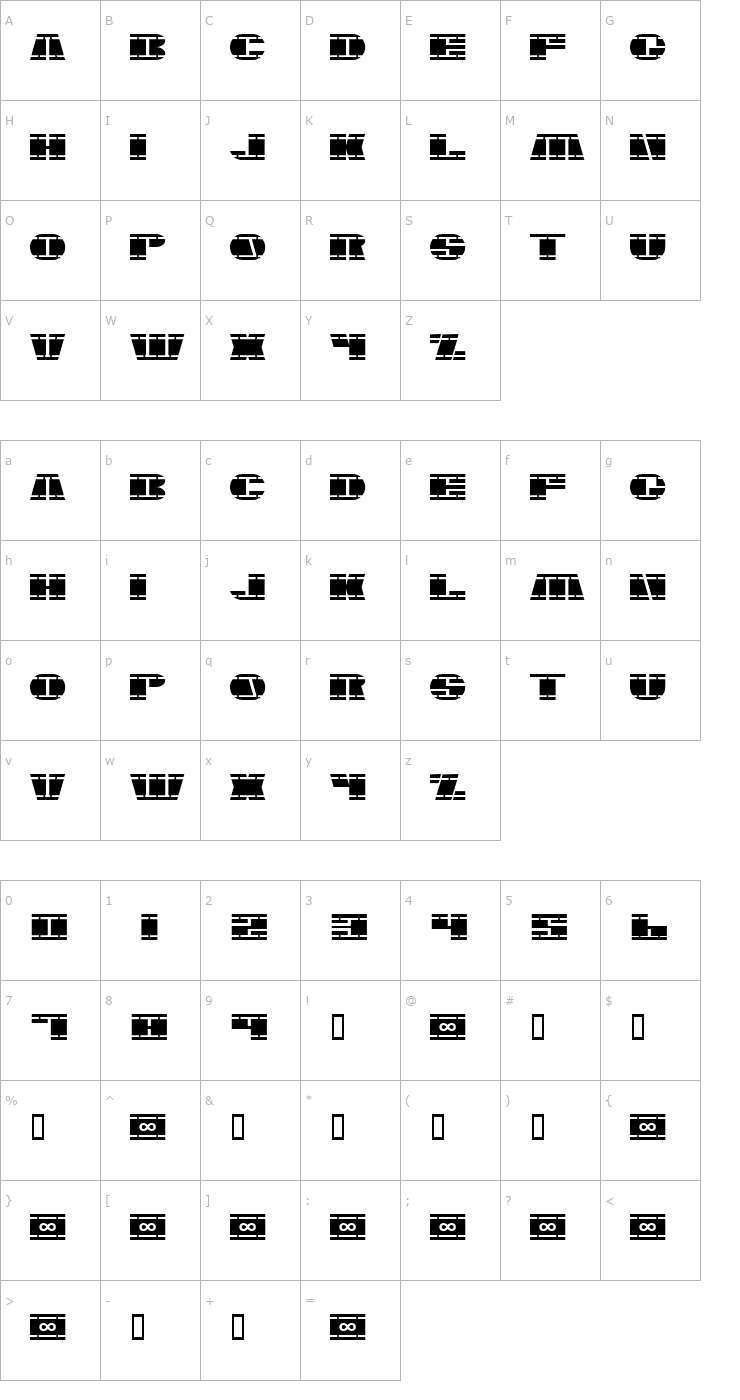 Character Map Nasser Font