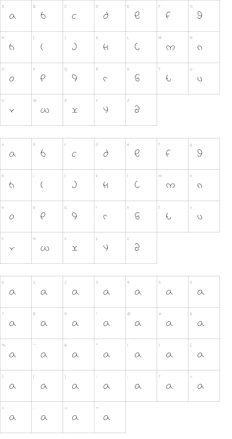 Character Map Natalie Font