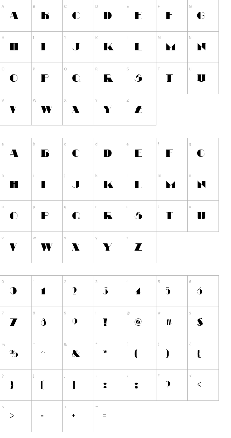 Character Map Nathan Regular Font