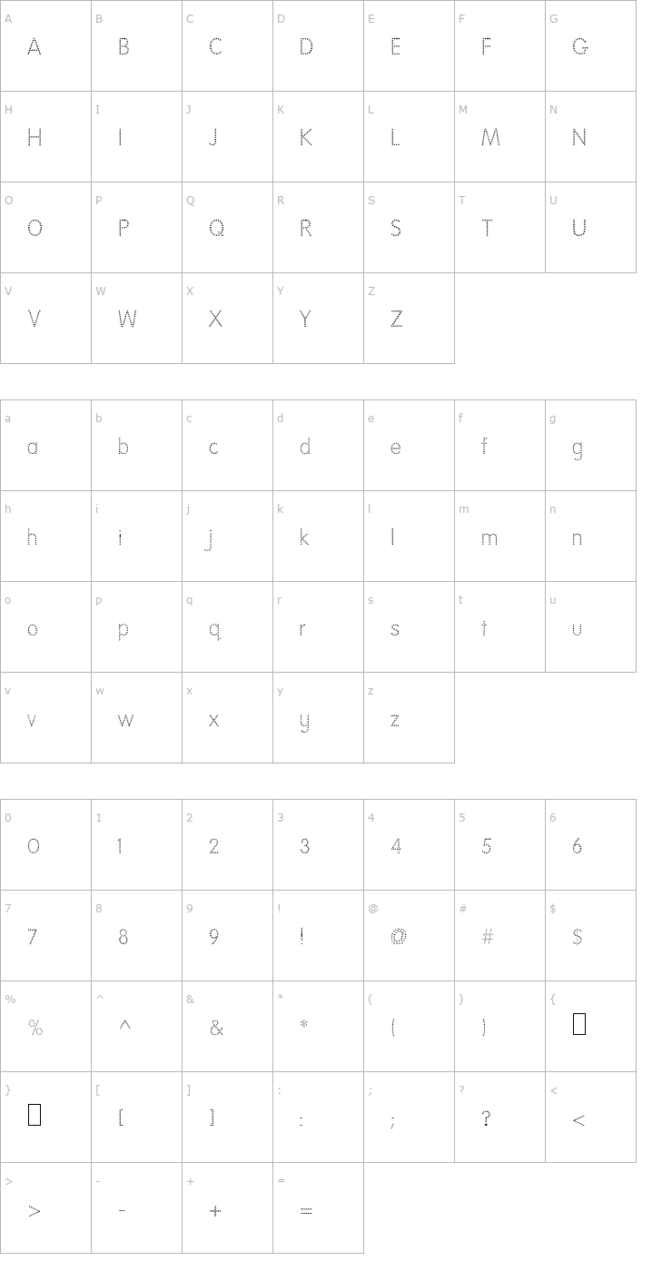 Character Map National First Font Dotted Font