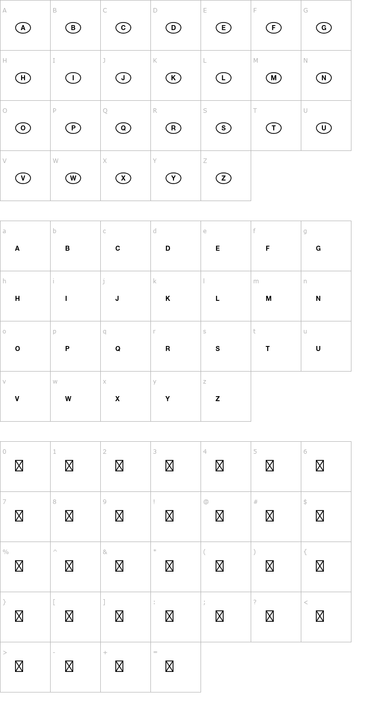 Character Map NationalCodePiStd-Universal Font