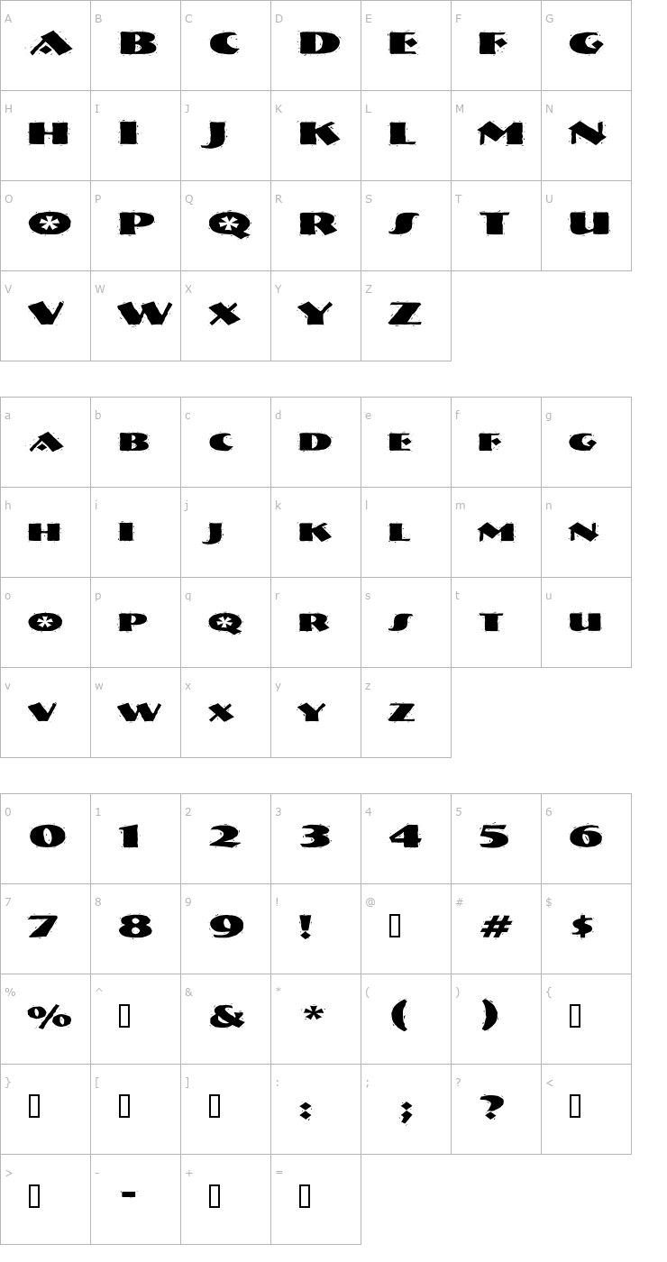 Character Map NatividadExtended Font