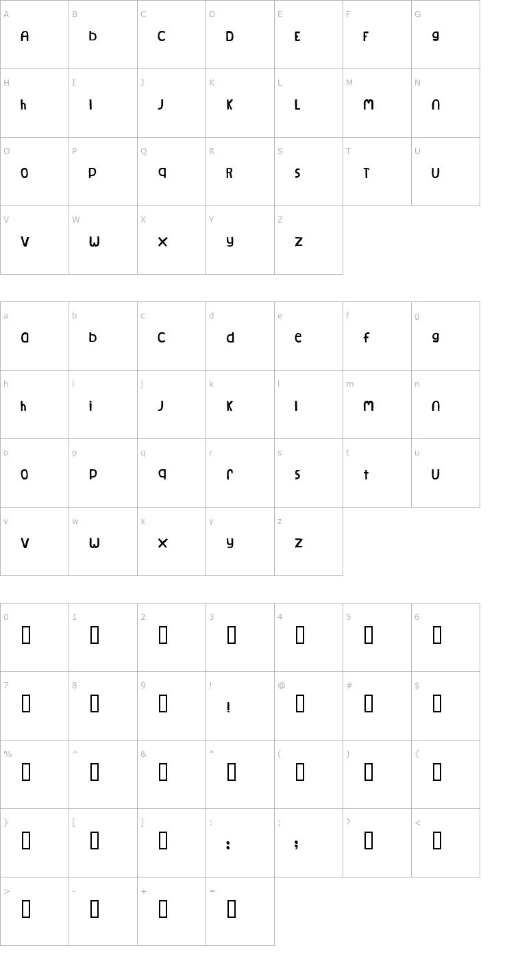Character Map Natural Log Font