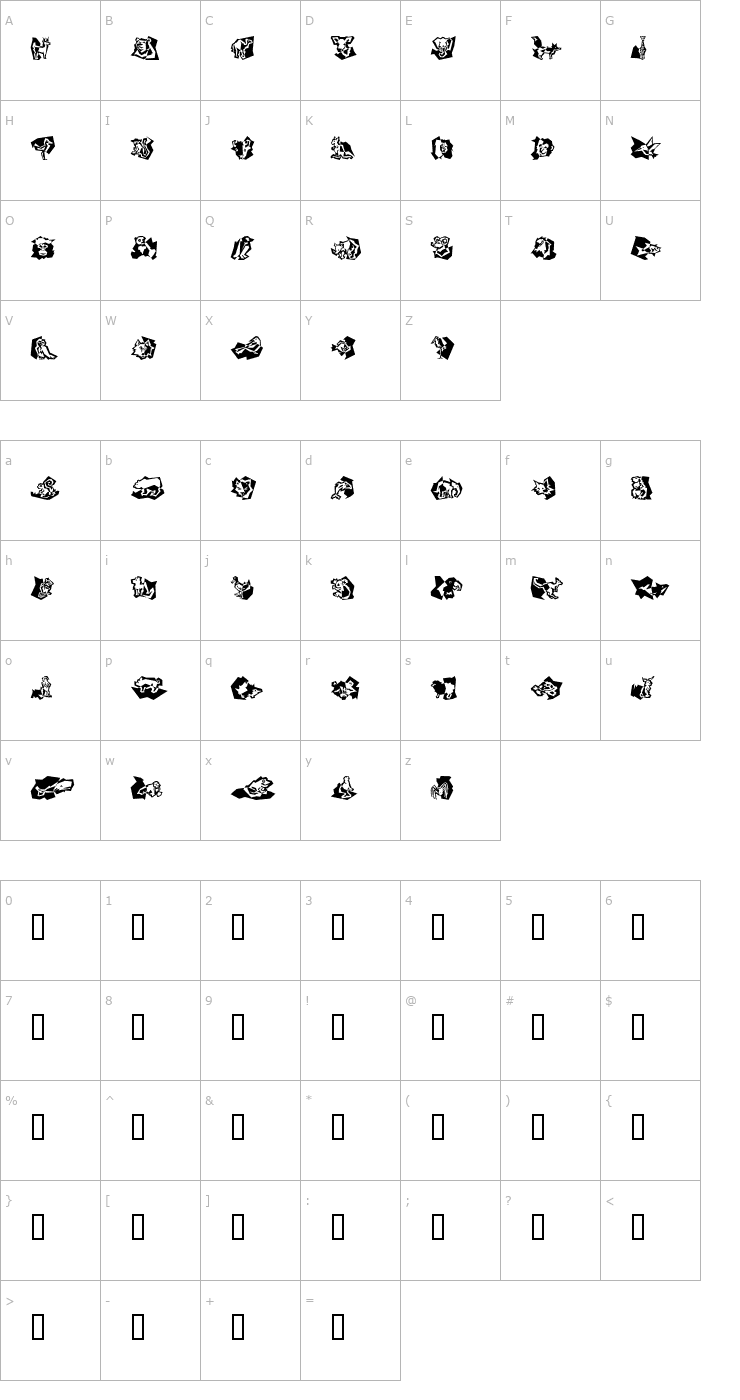 Character Map Nature Mix ICG Font