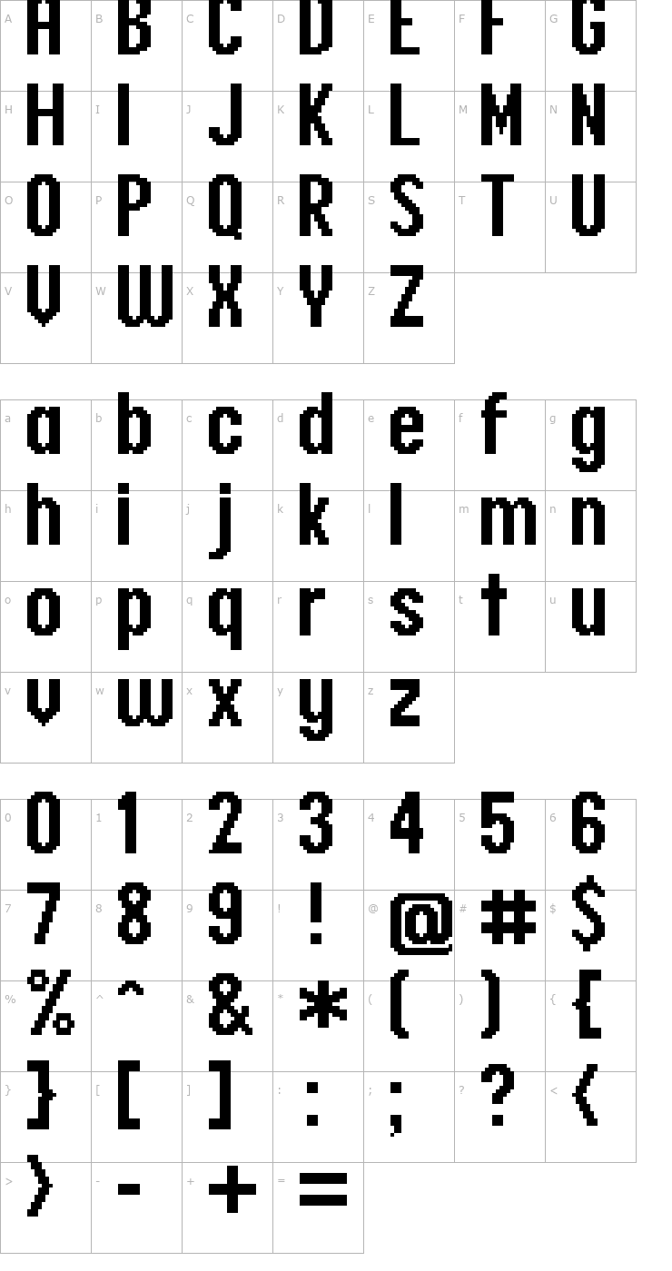 Character Map natzke 17_68 Font