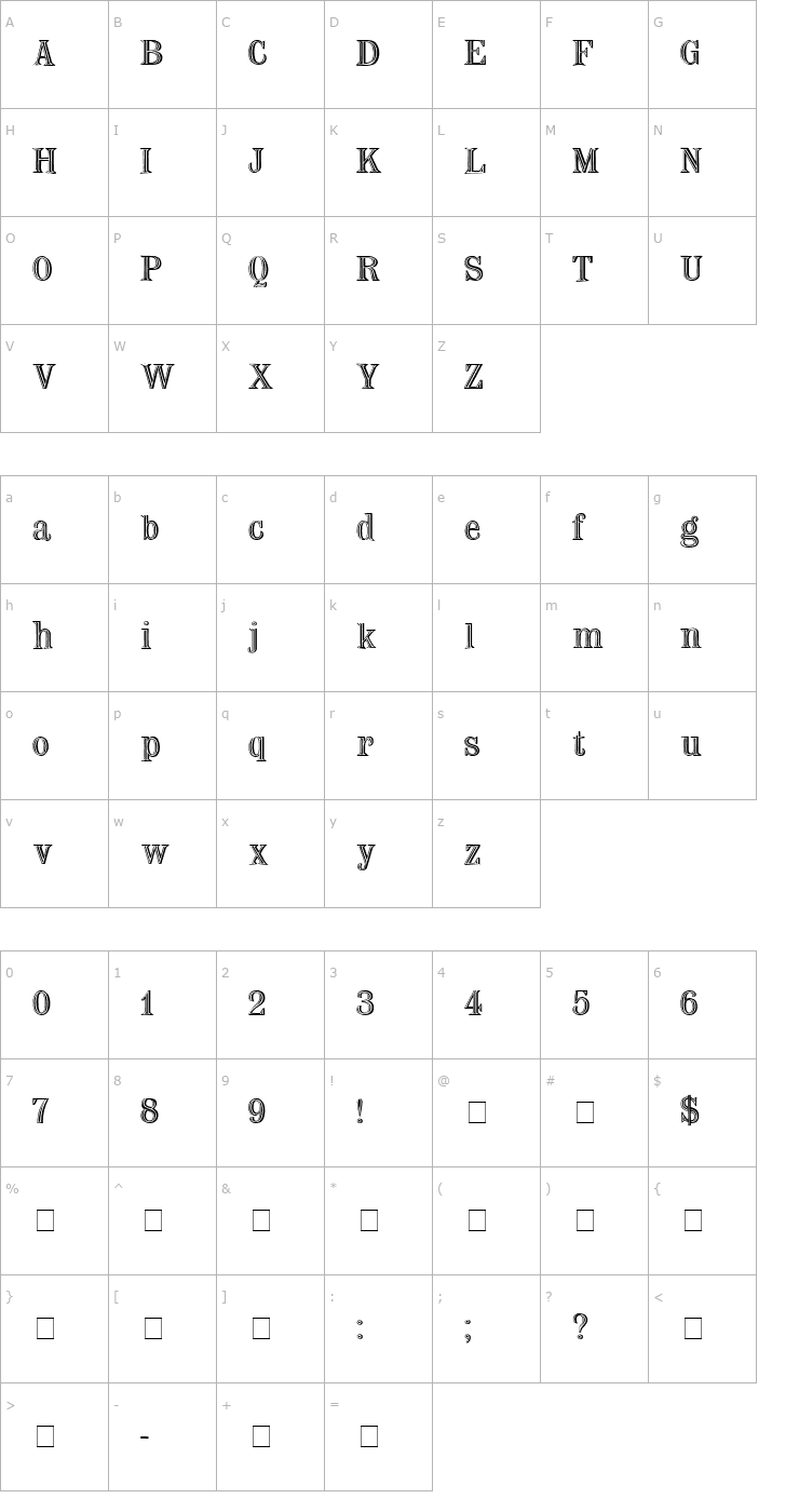 Character Map Nauert Normal Font