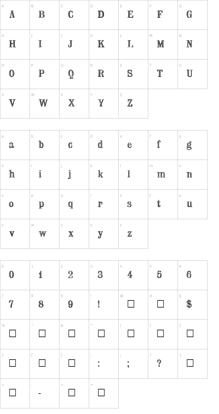 Character Map Nauert Plain Font
