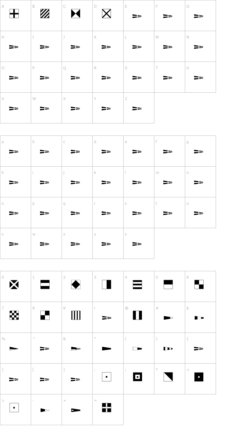 Character Map NauticalFlags Font