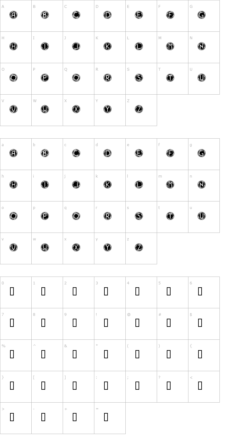 Character Map NavyBlues Font