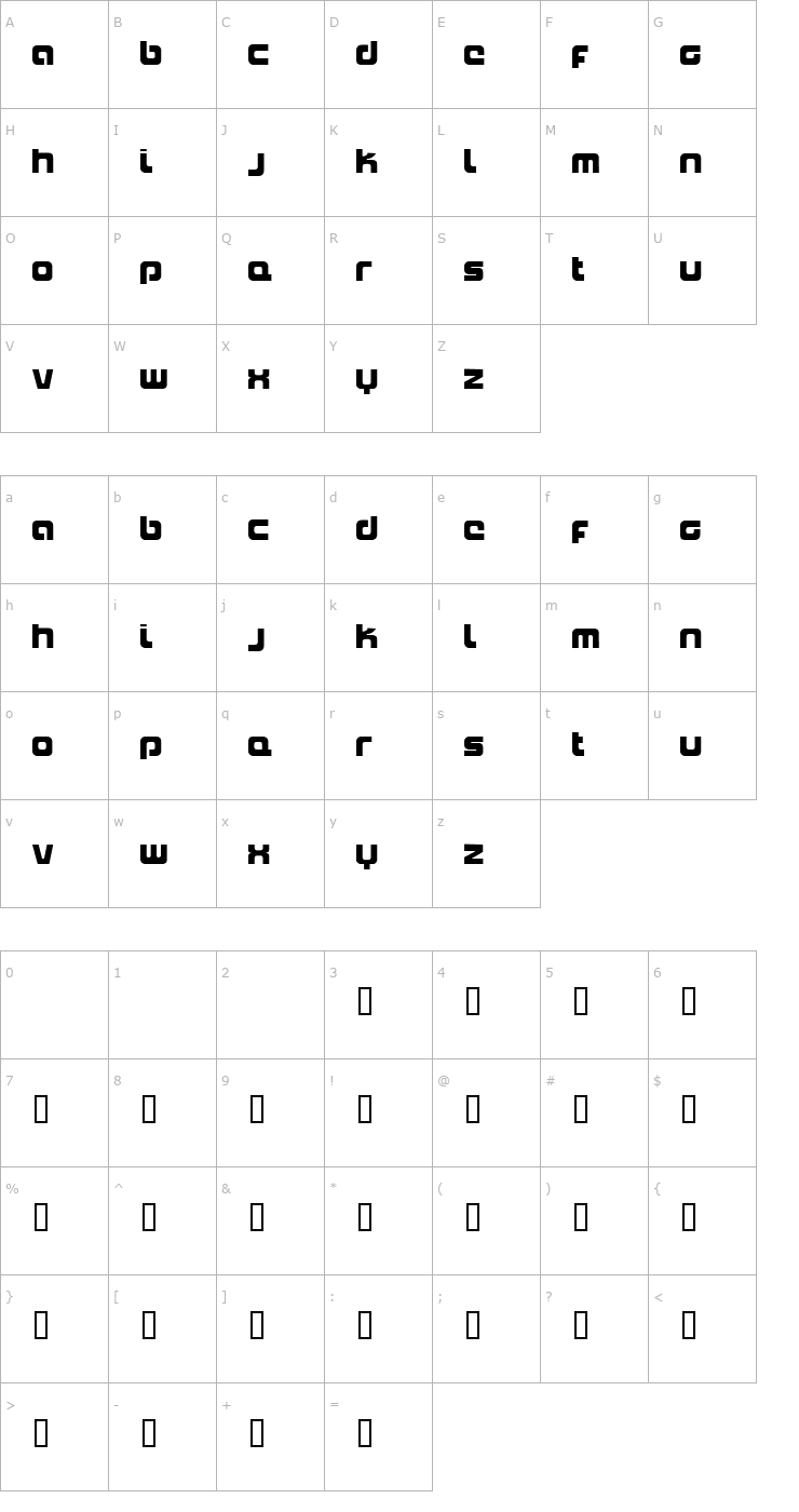 Character Map Naxalite Font