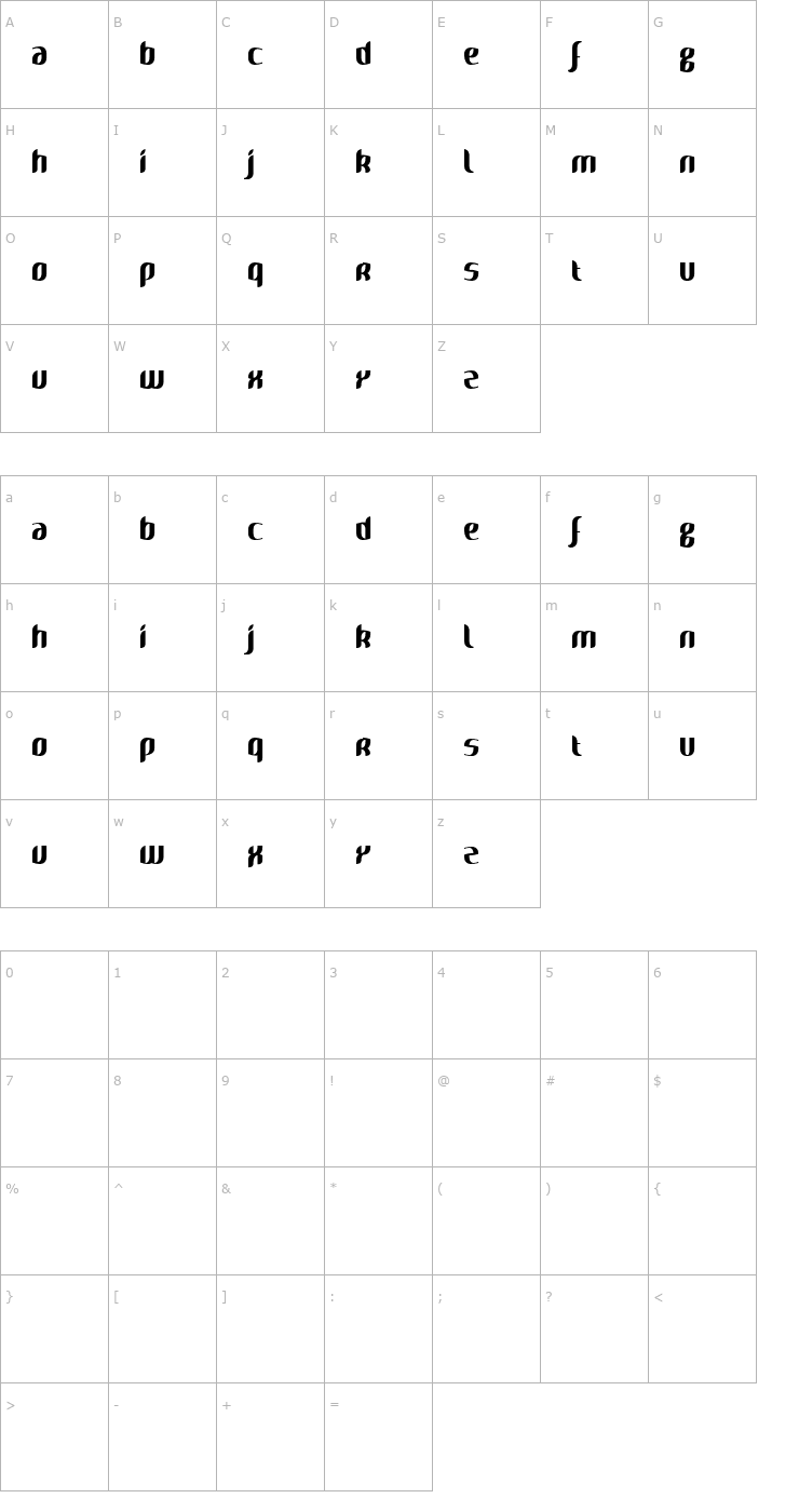 Character Map Naya Font