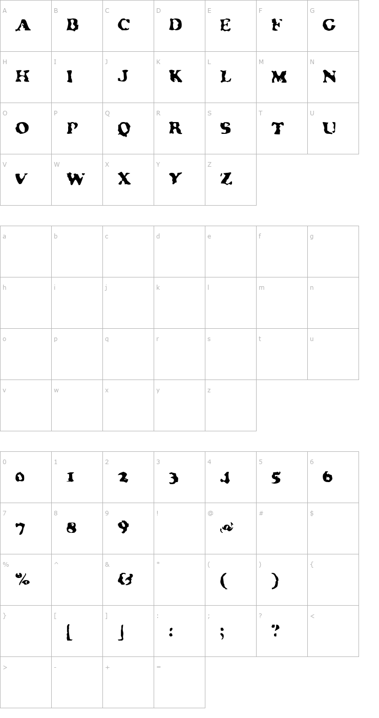 Character Map NeatifiedRegular Font