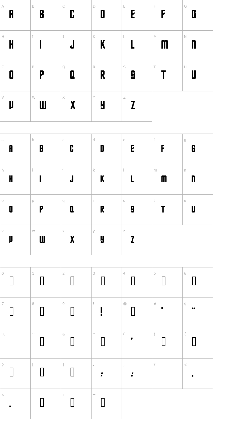 Character Map Nebula Bold Font