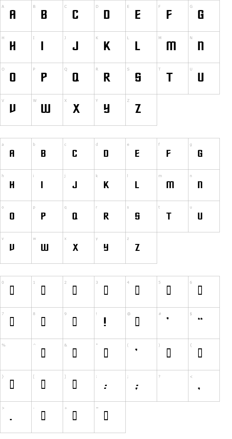 Character Map NebulaExtended Font